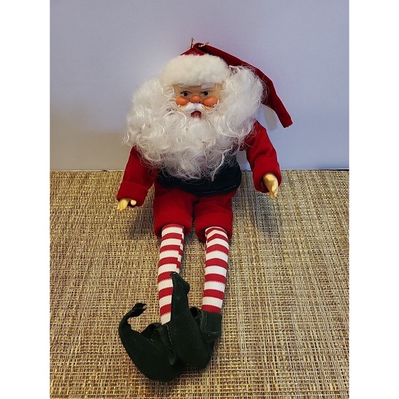 mcm Other - MCM Santa Elf Shelf Sitter Knee Hugger Christmas Pixie Bendable  11” Taiwan FLAW